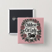 Kinderlose Katze Lady Button (Vorne & Hinten)