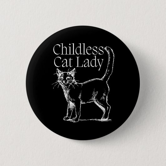 Kinderlose Katze Lady Button (Vorderseite)