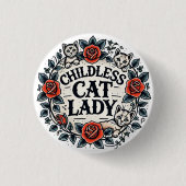 Kinderlose Katze Lady Button (Vorderseite)