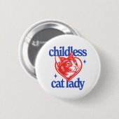 Kinderlose Katze Lady Button (Vorne & Hinten)