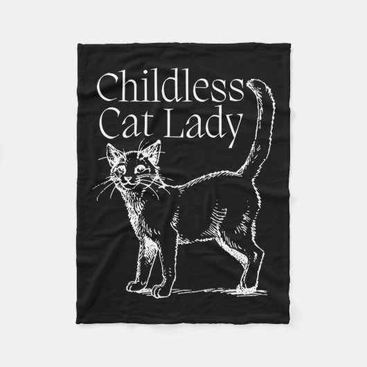 Kinderlose Katze Lady Fleecedecke (Vorderseite)