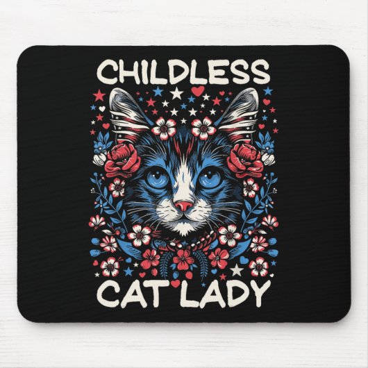 Kinderlose Katze Lady Funny Cat Lover 4 Mousepad (Vorne)