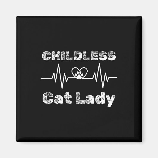 Kinderlose Katze Lady Funny Cat Lover 5 Magnet (Vorne)