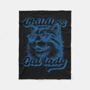 Kinderlose Katze Lady Funny Cat Lover Fleecedecke