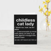 Kinderlose Katze Lady Funny Dictionary Definition Karte (Gelbe Blume)