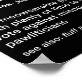 Kinderlose Katze Lady Funny Dictionary Definition Poster (Ecke)