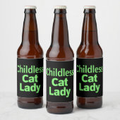 Kinderlose Katze Lady Funny Vote 2024 Bierflaschenetikett (Flaschen)