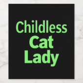 Kinderlose Katze Lady Funny Vote 2024 Weinetikett (Einzelnes Label)