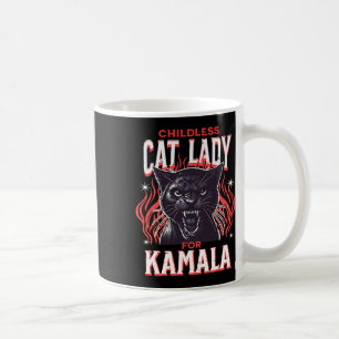 Kinderlose Katze Lady für Kamala Harris 2024 Präsi Kaffeetasse