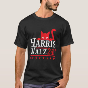Kinderlose Katze Lady für Kamala Harris Tim Walz 2 T-Shirt
