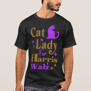 Kinderlose Katze Lady für Kamala Harris Tim Wheime T-Shirt