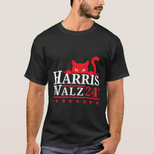 Kinderlose Katze Lady für Kamala Harris Tim Wheime T-Shirt