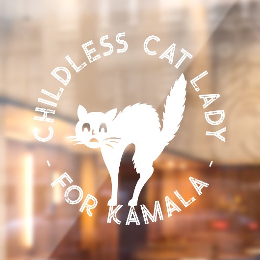 Kinderlose Katze Lady für Kamala-Katze Fensteraufkleber (Blatt 2)