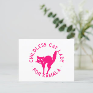 Kinderlose Katze Lady für Kamala lustige, heiße ro Postkarte