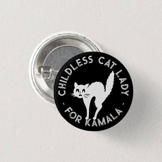 Kinderlose Katze Lady für Kamala lustige Katze sch Button (Vorne & Hinten)