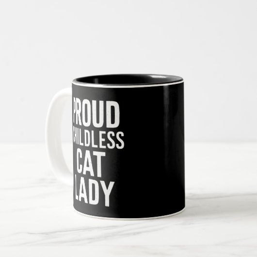 Kinderlose Katze Lady für Katze Mama Frauen Katze  Zweifarbige Tasse (Vorderseite Links)