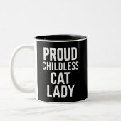 Kinderlose Katze Lady für Katze Mama Frauen Katze  Zweifarbige Tasse (Links)