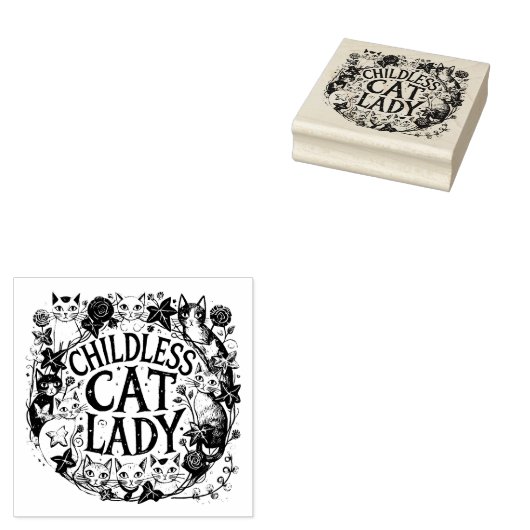 Kinderlose Katze Lady Gummistempel (Stempel)