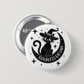 Kinderlose Katze Lady Harris Walz Halloween Pastel Button (Vorne & Hinten)