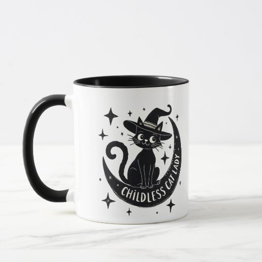 Kinderlose Katze Lady Harris Walz Halloween Pastel Tasse (Links)