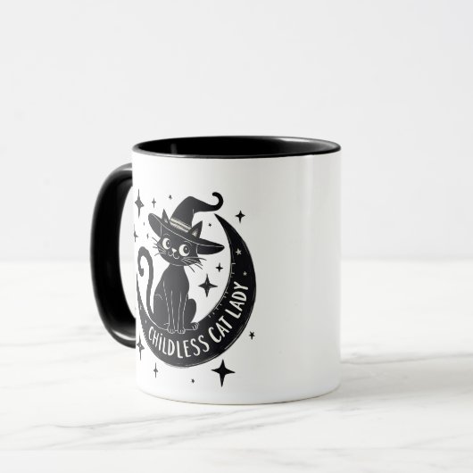 Kinderlose Katze Lady Harris Walz Halloween Pastel Tasse (Vorderseite Links)
