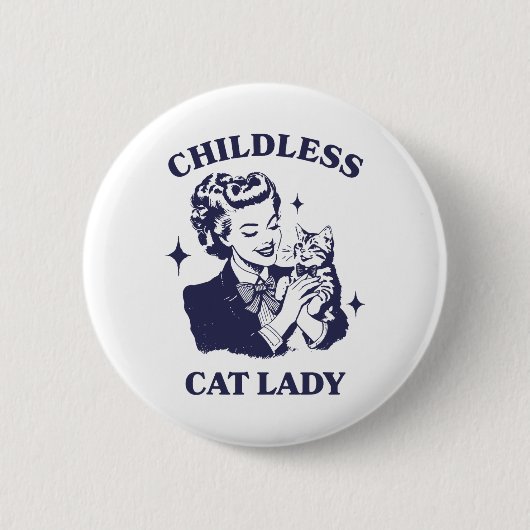Kinderlose Katze Lady Kamala 2024 Harris Feminist  Button (Vorderseite)