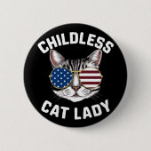 Kinderlose Katze Lady Kamala Harris 2024 Button (Vorderseite)