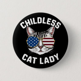 Kinderlose Katze Lady Kamala Harris 2024 Button