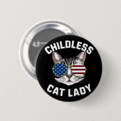 Kinderlose Katze Lady Kamala Harris 2024 Button (Vorne & Hinten)