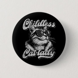 Kinderlose Katze Lady Kamala Harris 2024 Button