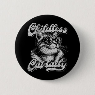 Kinderlose Katze Lady Kamala Harris 2024 Button