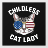 Kinderlose Katze Lady Kamala Harris 2024 Fensteraufkleber (Blatt)