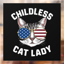 Kinderlose Katze Lady Kamala Harris 2024 Fensteraufkleber