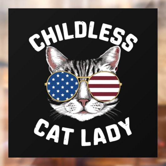 Kinderlose Katze Lady Kamala Harris 2024 Fensteraufkleber (Blatt 2)