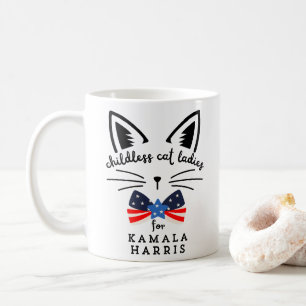 Kinderlose Katze Lady Kamala Harris 2024 Präsident Kaffeetasse