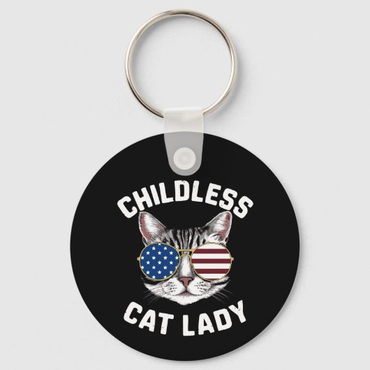 Kinderlose Katze Lady Kamala Harris 2024 Schlüsselanhänger (Vorderseite)