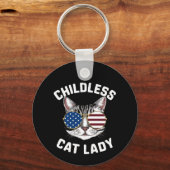 Kinderlose Katze Lady Kamala Harris 2024 Schlüsselanhänger (Vorderseite)