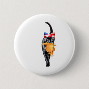 Kinderlose Katze-Lady mit Trump-Haar-Abstimmung Ka Button