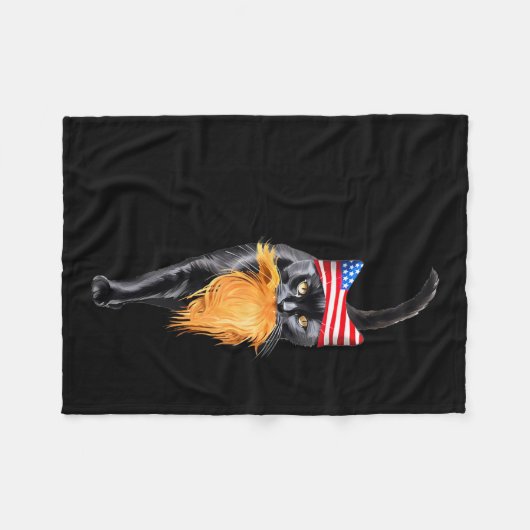 Kinderlose Katze-Lady mit Trump-Haar-Abstimmung Ka Fleecedecke (Vorderseite (Horizontal))