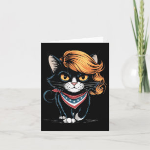 Kinderlose Katze-Lady mit Trump-Haar-Abstimmung Ka Karte