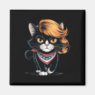 Kinderlose Katze-Lady mit Trump-Haar-Abstimmung Ka Magnet