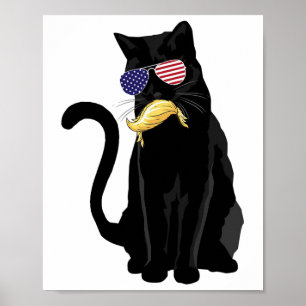 Kinderlose Katze-Lady mit Trump-Haar-Abstimmung Ka Poster