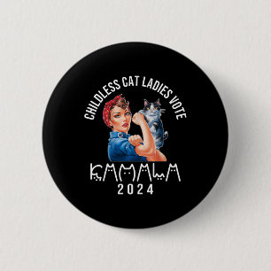 Kinderlose Katze Lady Niedlich Cat 2024 Kinderlose Button