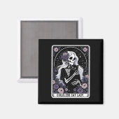 Kinderlose Katze Lady Niedlich Gothic Skeleton Tar Magnet (Vorderseite/Rückseite)