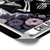 Kinderlose Katze Lady Niedlich Gothic Skeleton Tar Poster (Ecke)