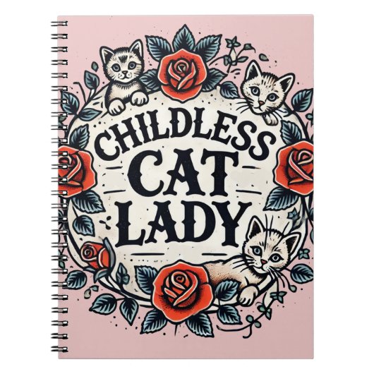 Kinderlose Katze Lady Notizblock (Vorderseite)