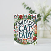 Kinderlose Katze Lady Postkarte (Stehend Vorderseite)