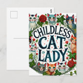 Kinderlose Katze Lady Postkarte (Vorne/Hinten)