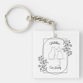 Kinderlose Katze Lady Schlüsselanhänger
