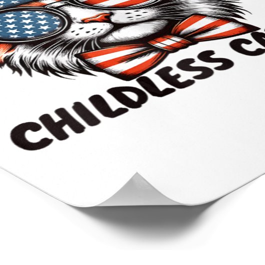 Kinderlose Katze Lady Shirt Kinderlose Katze Lady Poster (Ecke)